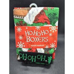 Funboxers Ho Ho Ho Christmas Boxers Footballs In Santa Hat New Size Small/Medium